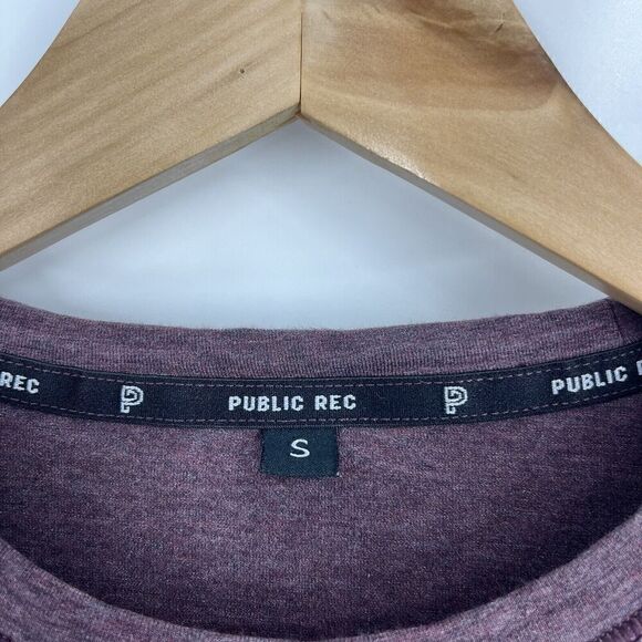 Public Rec Shirt Size Small Mens Purple Go To Crew Long Sleeve Tee Athletic Yoga - Picture 3 of 8
